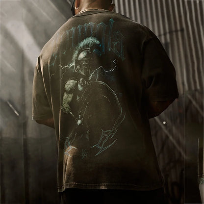 Apex Ritual Spartan Cotton T-Shirt – Loose-Fit Graphic Training Tee