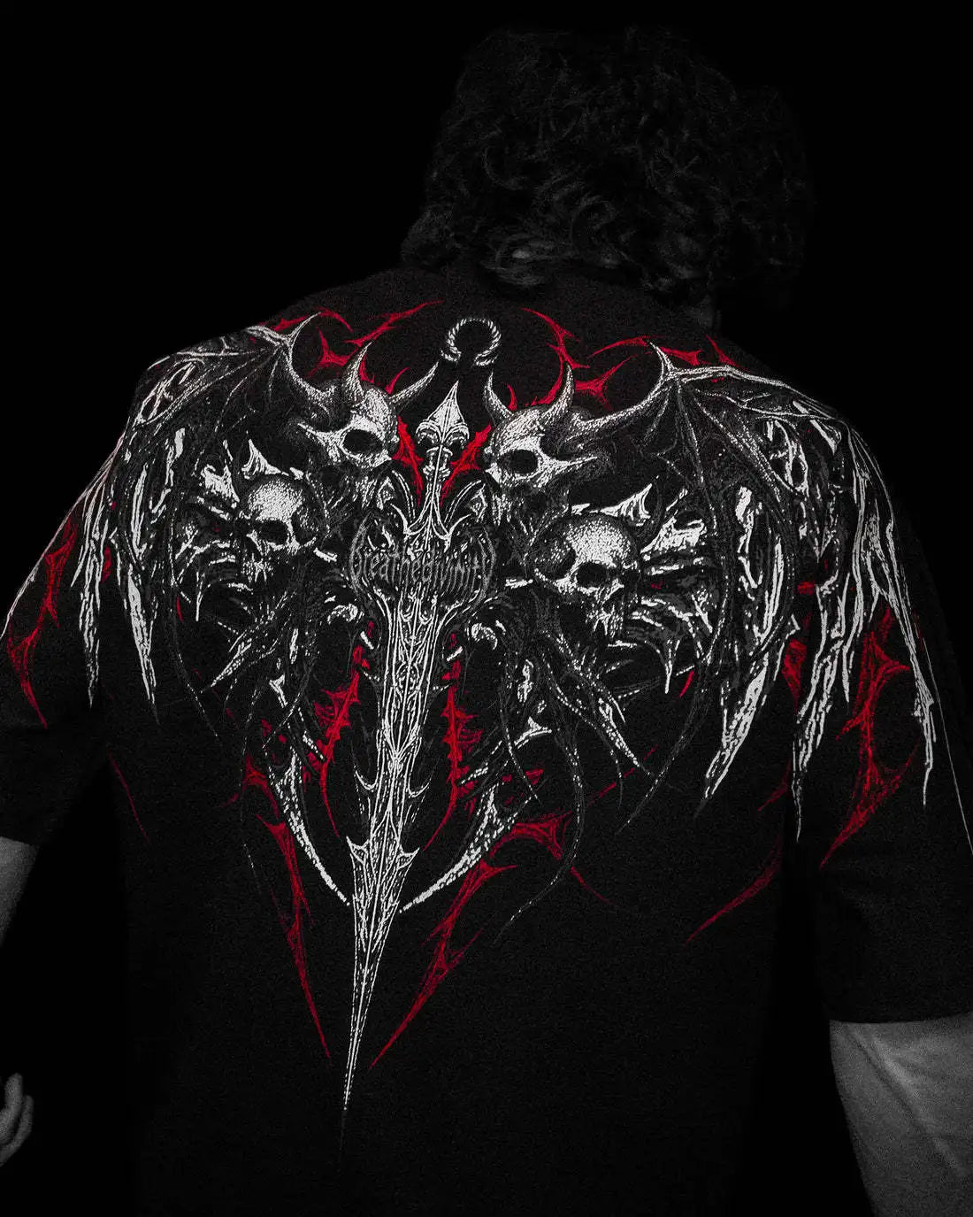 BREATHEDIVINITY Goth dark style pure cotton sports fitness men's short-sleeved t-shirt