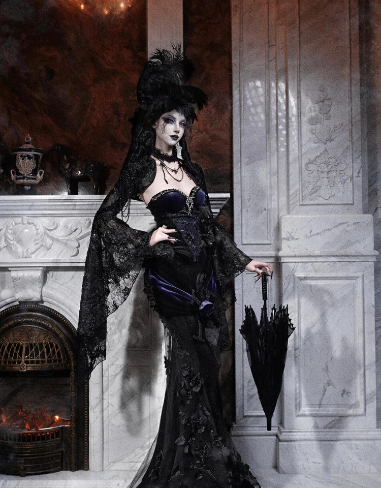 Women's Gothic Velvet Corset Waist Top