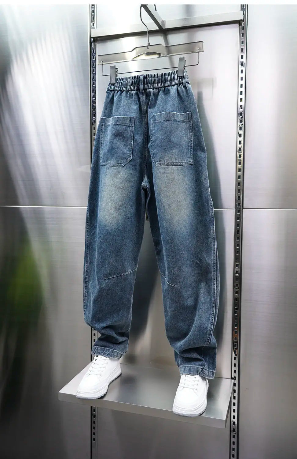 American Retro Washed Distressed Jeans Loose Straight Wide-leg Jeans Luxury Brand Men's Clothing