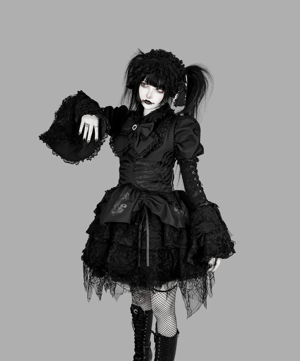 Women's Harajuku Gothic Lolita Mini Dress