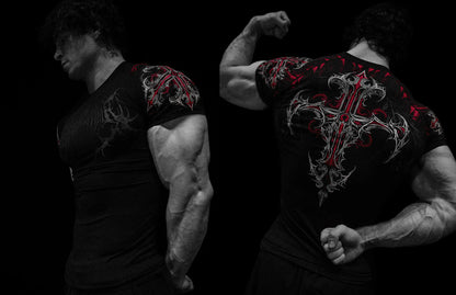 Breathedivinity Quick-dry Short-Sleeved Fitness Training Elastic Tight-Fitting Clothing Cycling Compression Fitness T-shirt