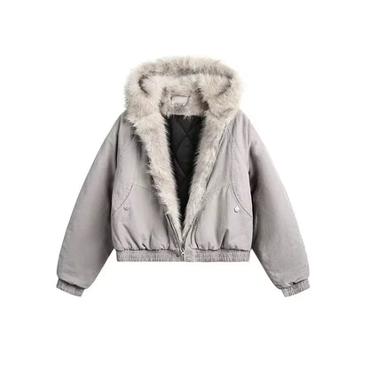 Winter men's cotton jacket with fur collar eagle embroidery and tie-dye design outdoor style jacket thickens and comfortable