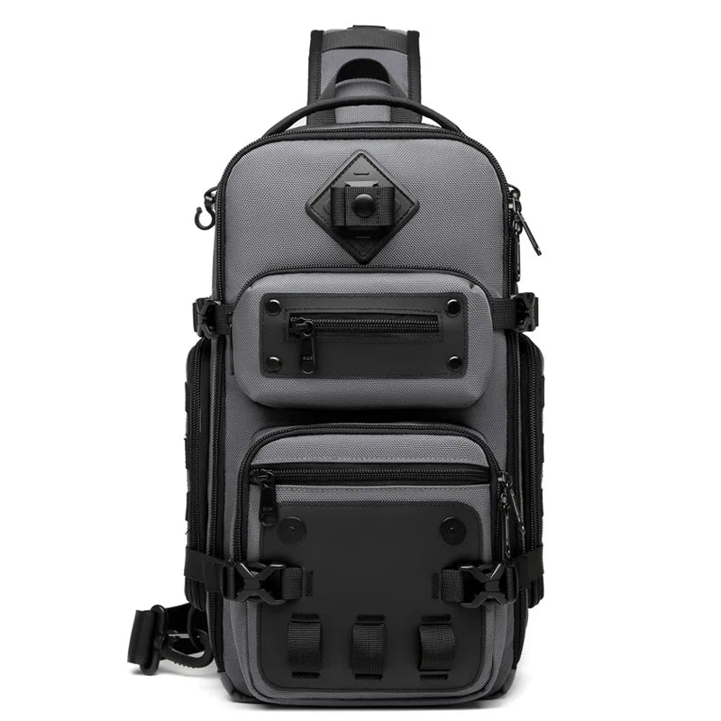 Ozuko Belly Bags Men's Chest Bag Outdoor Tactical One Shoulder Crossbody Bag High Capacity Waterproof Sports Bag For Man