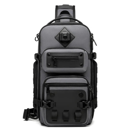 Ozuko Belly Bags Men's Chest Bag Outdoor Tactical One Shoulder Crossbody Bag High Capacity Waterproof Sports Bag For Man