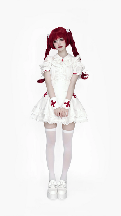Women's White Gothic Lolita Two-Piece Set