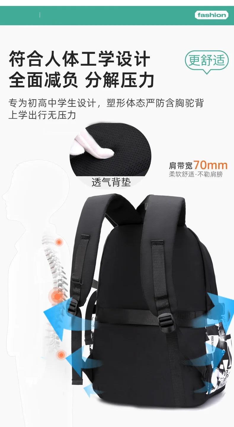NEW Children School Bags Teenage Boys Kids Backpack Middle High School Students School Backpacks Outdoor Travel Book Bag Mochila