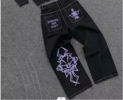 Women's Y2K Distressed Multi-Pocket Cargo Jeans