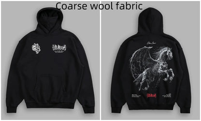 Men's Fleece-Lined Oversized Graphic Sweatshirt