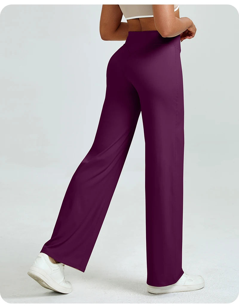 Apex Ritual – Women's High-Waist Straight-Leg Yoga Pants – Relaxed Fit Training Trousers