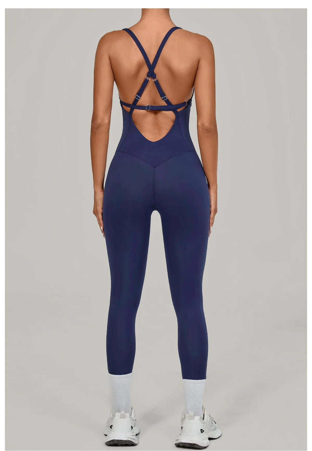 Women's Workout Backless Purple Jumpsuit