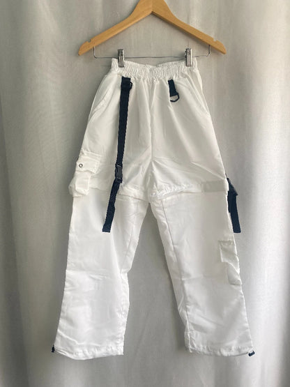 Korean Detachable Y2k Pants Casual Loose Solid High Waist Patchwork Hollow Out Pantalones 2022 Draw String Punk Wide Leg Pant