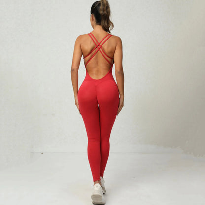 Women's Workout Slim Fit Ruched Black Jumpsuit