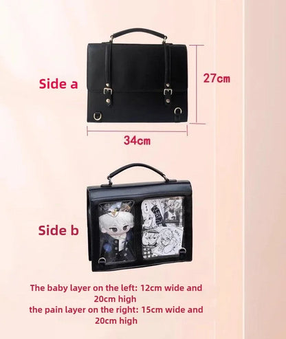Niche Japanese Transparent Ita Bag Casual Large Capacity Girl Shoulder Crossbody Bag Fashionable Ulzzang Student Backpack ItaBag