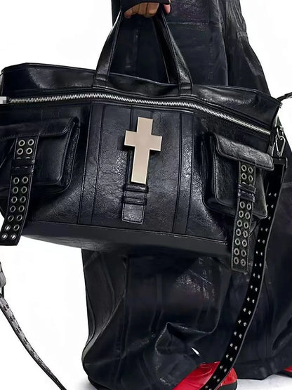 Trendy Unisex Crossbody Leather Handbag Shoulder Bag Satchel Bag Bursting - APEX RITUAL women's bags