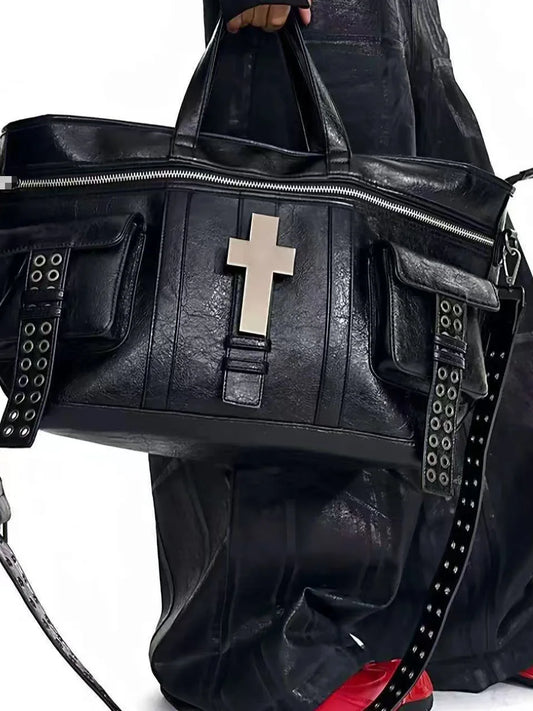 Trendy Unisex Crossbody Leather Handbag Shoulder Bag Satchel Bag Bursting - APEX RITUAL women's bags