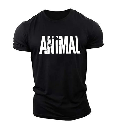 Apex Ritual – Animal Letter メンズオーバーサイズジムTシャツ – ミニマリストOネックストリートウェアスポーツウェア
