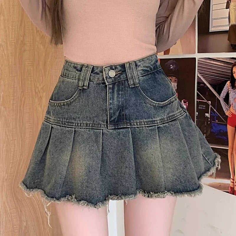 Women's Y2K Harajuku Denim Mini Skirt