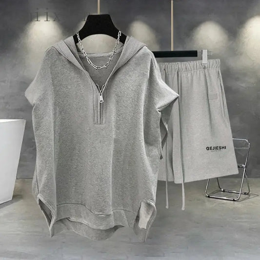 Men's Loose Streetwear Shorts Set
