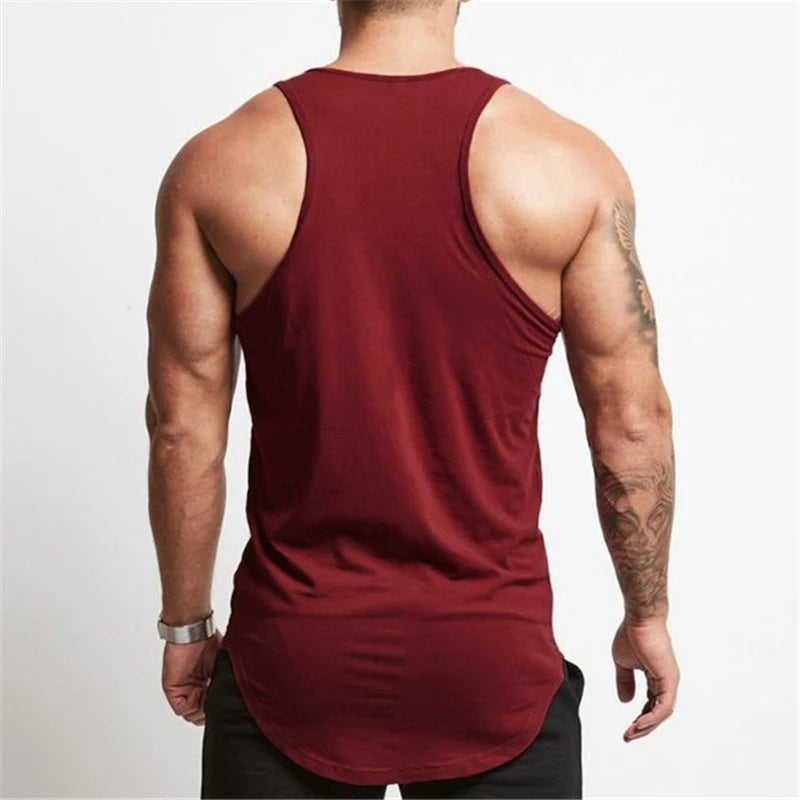 Bodybuilding New Brand Solid Tank Top Men Stringer Tanktop Fitness Singlet Sleeveless Shirt Workout Man Undershirt Gym Clothing