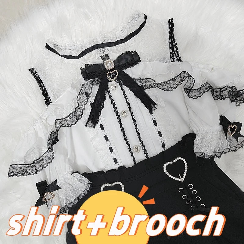 Women's Jirai Kei Lolita Long-Sleeve Blouse