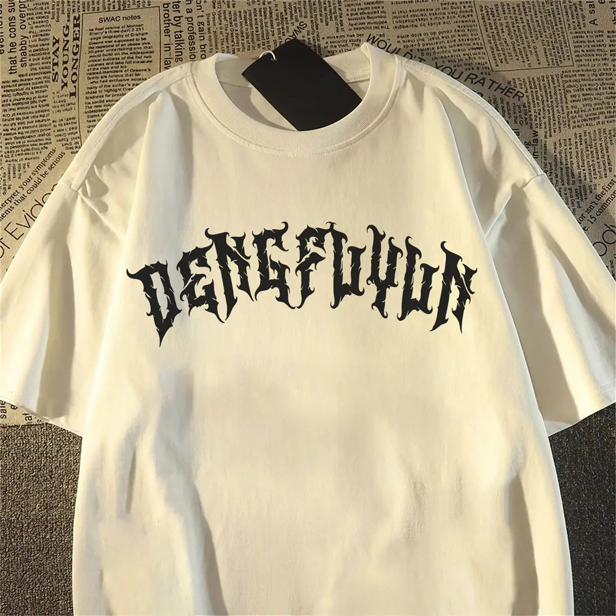 Apex Ritual – レディース スカルプリント コットン Tシャツ – ヴィンテージ 丸首 半袖 Tシャツ