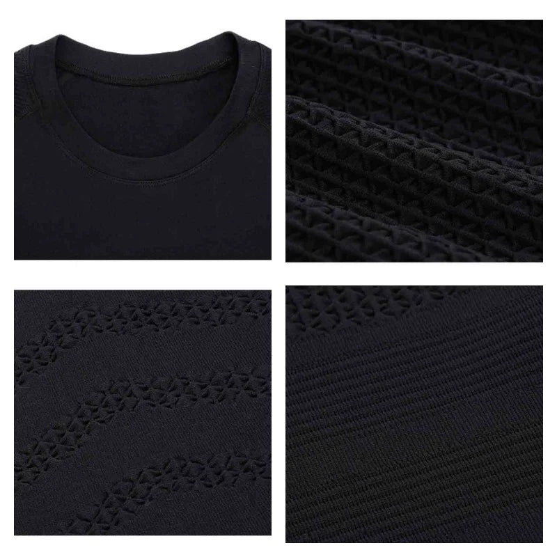 Summer Men Short Sleeve T-Shirt Breathable Compression Gym Running T Shirt Man Casual Tops Seamless Fitness Shirts Man Clothing