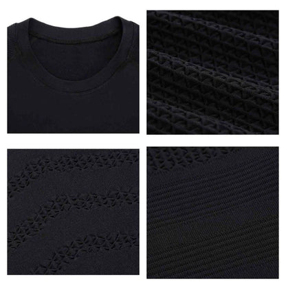 Summer Men Short Sleeve T-Shirt Breathable Compression Gym Running T Shirt Man Casual Tops Seamless Fitness Shirts Man Clothing