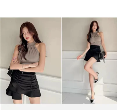 Women's Knit Strap Crop Tank Top