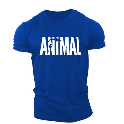 Apex Ritual – Animal Letter メンズオーバーサイズジムTシャツ – ミニマリストOネックストリートウェアスポーツウェア