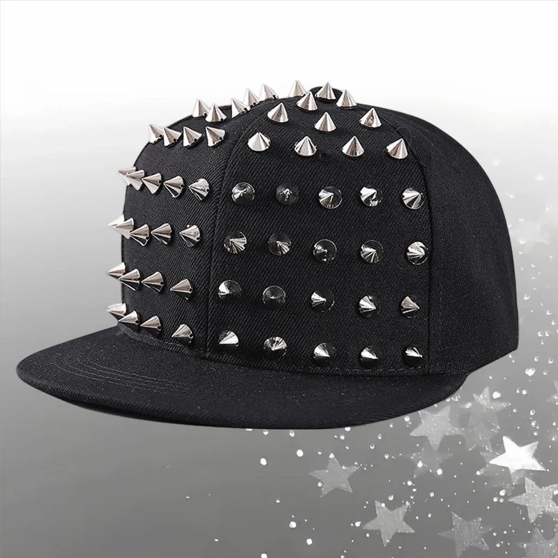 Rock Rivet Baseball Cap Women Men Punk Gothic Hip Hop Metal Stud Peaked Caps Subculture Girls Y2K Rock Metal Rivet Flat Hats