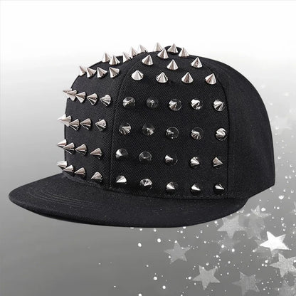 Rock Rivet Baseball Cap Women Men Punk Gothic Hip Hop Metal Stud Peaked Caps Subculture Girls Y2K Rock Metal Rivet Flat Hats