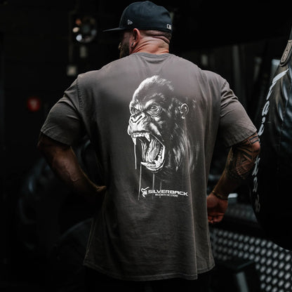 SILVERBACK Sports Men Loose T-shirt Cotton Fashion Oversized Tee Shirts Gym - APEX RITUAL men's t-shirts