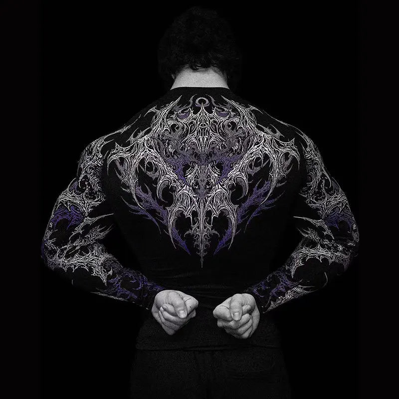 Men's Long Sleeve Fitness T-Shirt Tight Sports Wear Quick Dry High Elasticity Spring Autumn Seasonal Style round Neck Letter ...