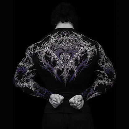Men's Long Sleeve Fitness T-Shirt Tight Sports Wear Quick Dry High Elasticity Spring Autumn Seasonal Style round Neck Letter ...