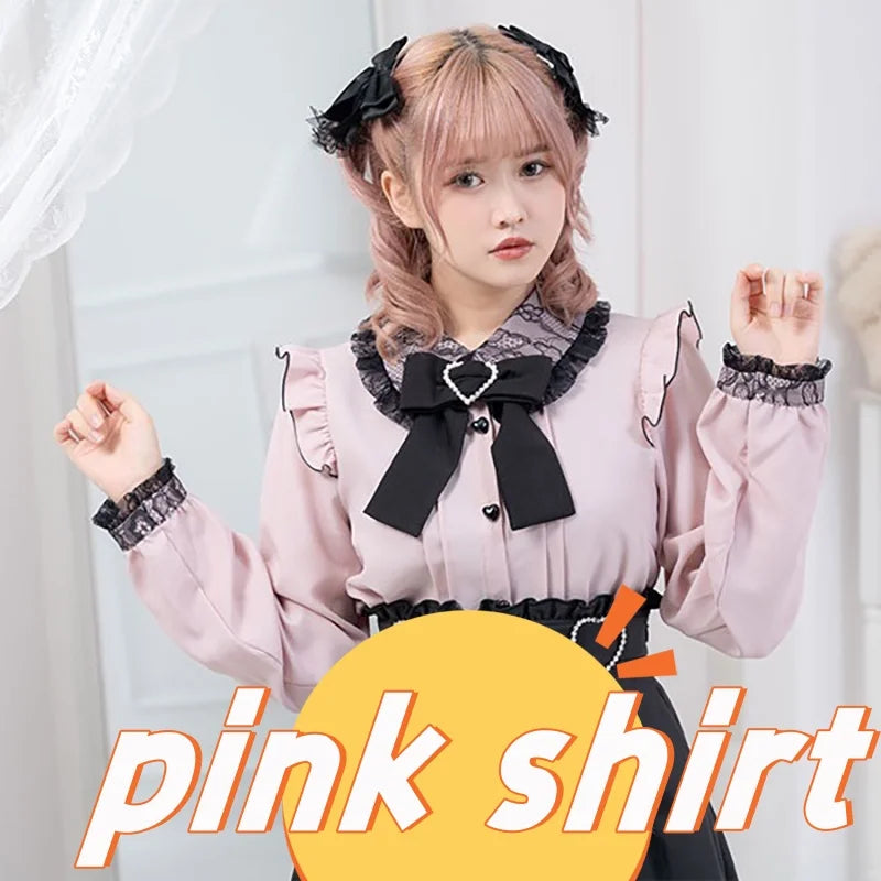 Women's Jirai Kei Lolita Long-Sleeve Blouse