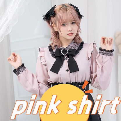 Women's Jirai Kei Lolita Long-Sleeve Blouse