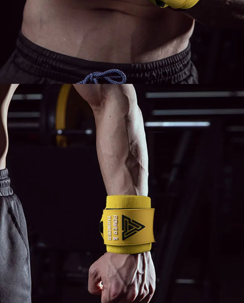 1Pair Premium Wrist Band Wrist Support Brace Strap Extra Strength Weightlifting Wrist Wrap Bandage for Fitness Gym Training Gift