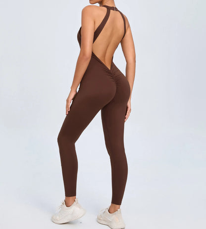 Women's Workout Coffee Jumpsuit