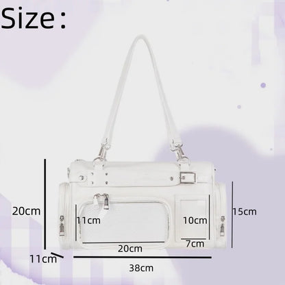 Large Capacity Japanese Y2k Shoulder Itabag Transparent MultiPocket Harajuku Crossbody Bag Cute Girl JK Uniform Underarm Bag