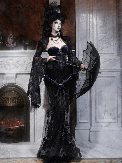 Women's Gothic Velvet Corset Waist Top