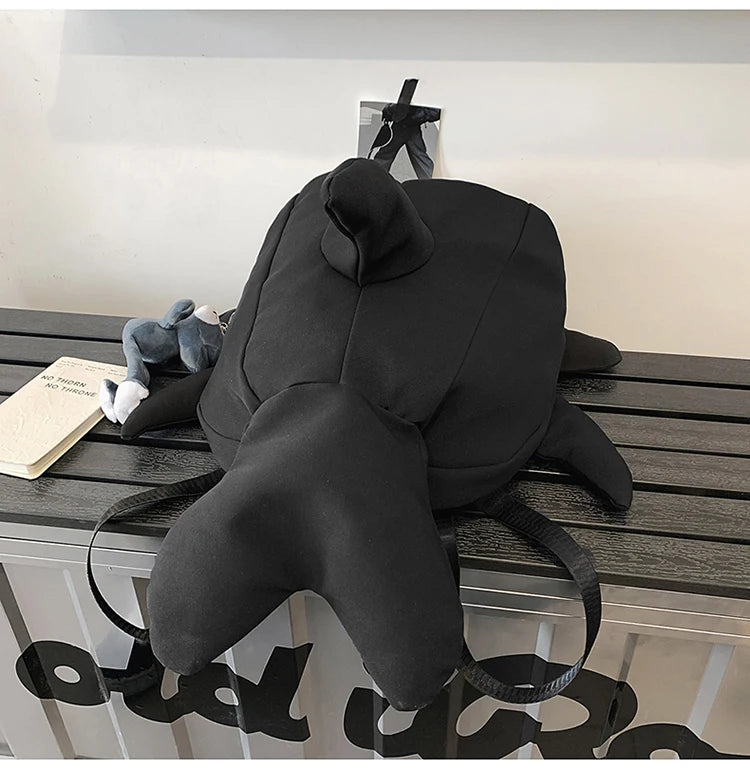 Whale Design Dual Shoulder Backpack Unisex Street Style Cycling Bag Fashionable Student Backpack for Men And Women
