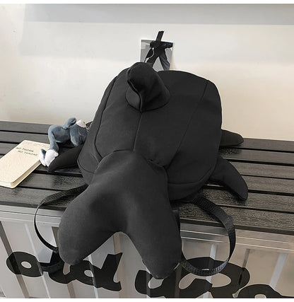 Whale Design Dual Shoulder Backpack Unisex Street Style Cycling Bag Fashionable Student Backpack for Men And Women