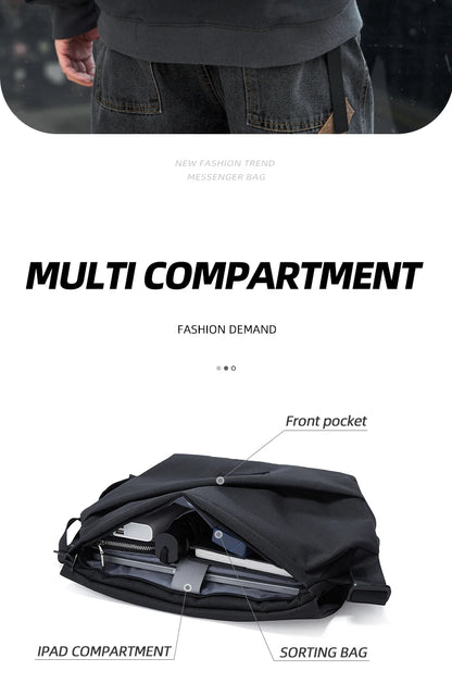 MOYYI Design Large Laptop Messenger Bag for Men Waterproof Travel Crossbody Shoulder Bag Reflective Cycling College School Bag