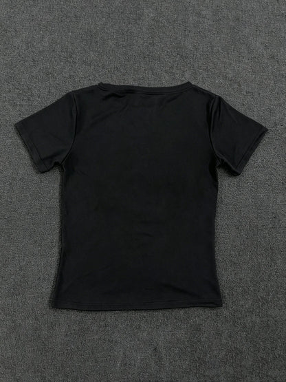2026 Vintage Gothic Cross Hot Stamping Style Harajuku Round Neck T-Shirt Slim Fit Short Top