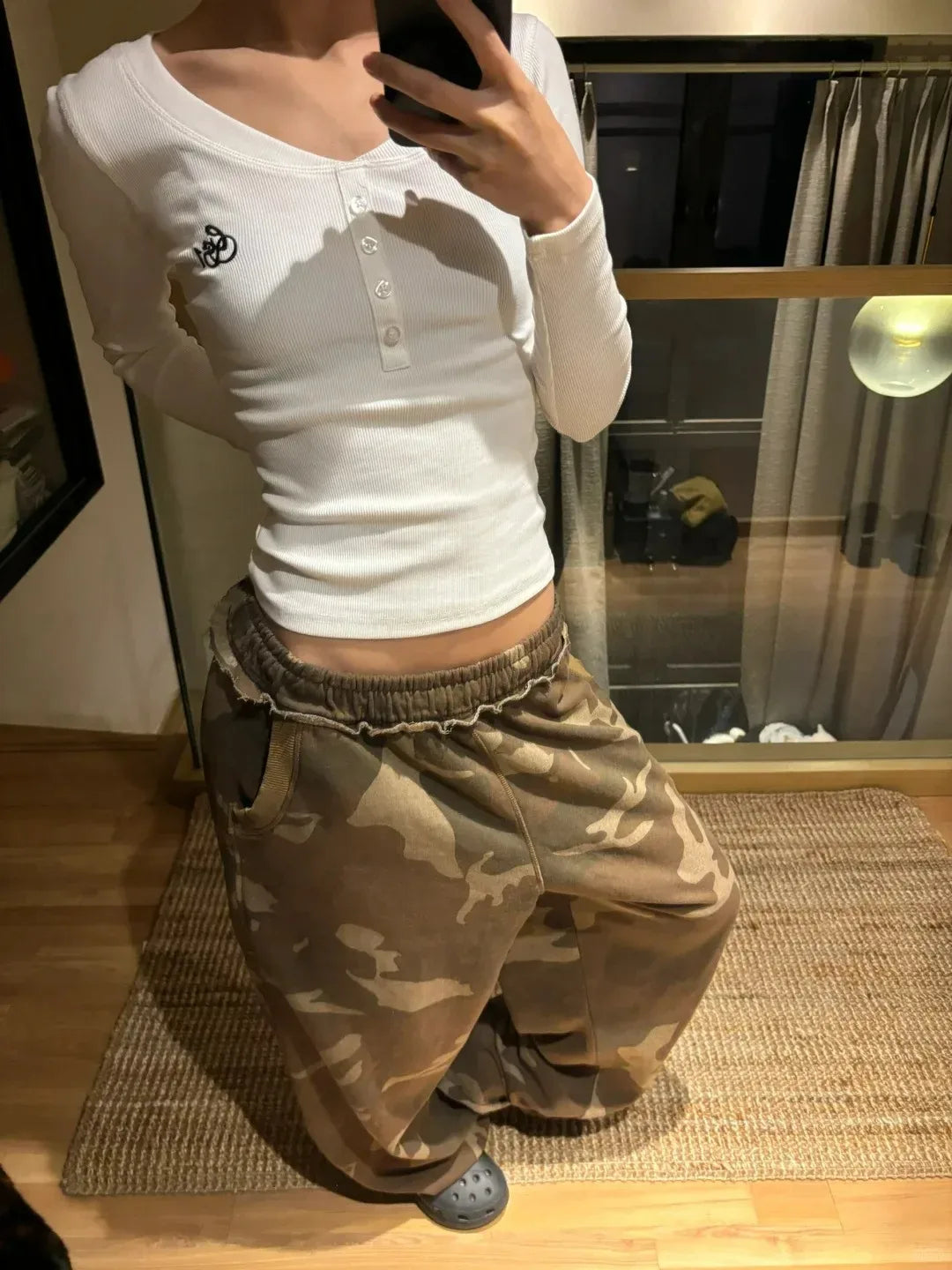 American Retro Y2K Hot Girl Camouflage Workwear Casual Pants Women Early Spring 2025 New High Waist Loose Wide Leg Long Trousers