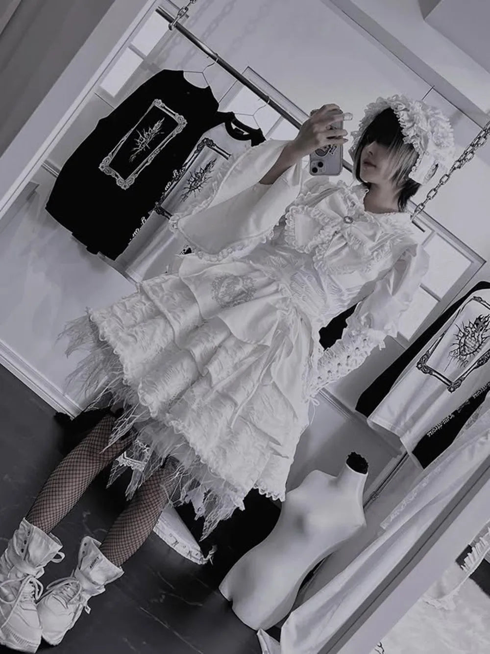 Women's Harajuku Gothic Lolita Mini Dress
