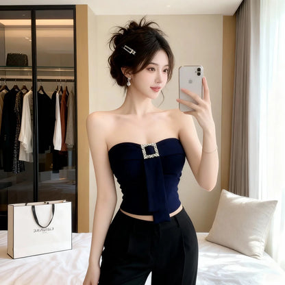 Women's One-Shoulder Knot Strap Tank Top