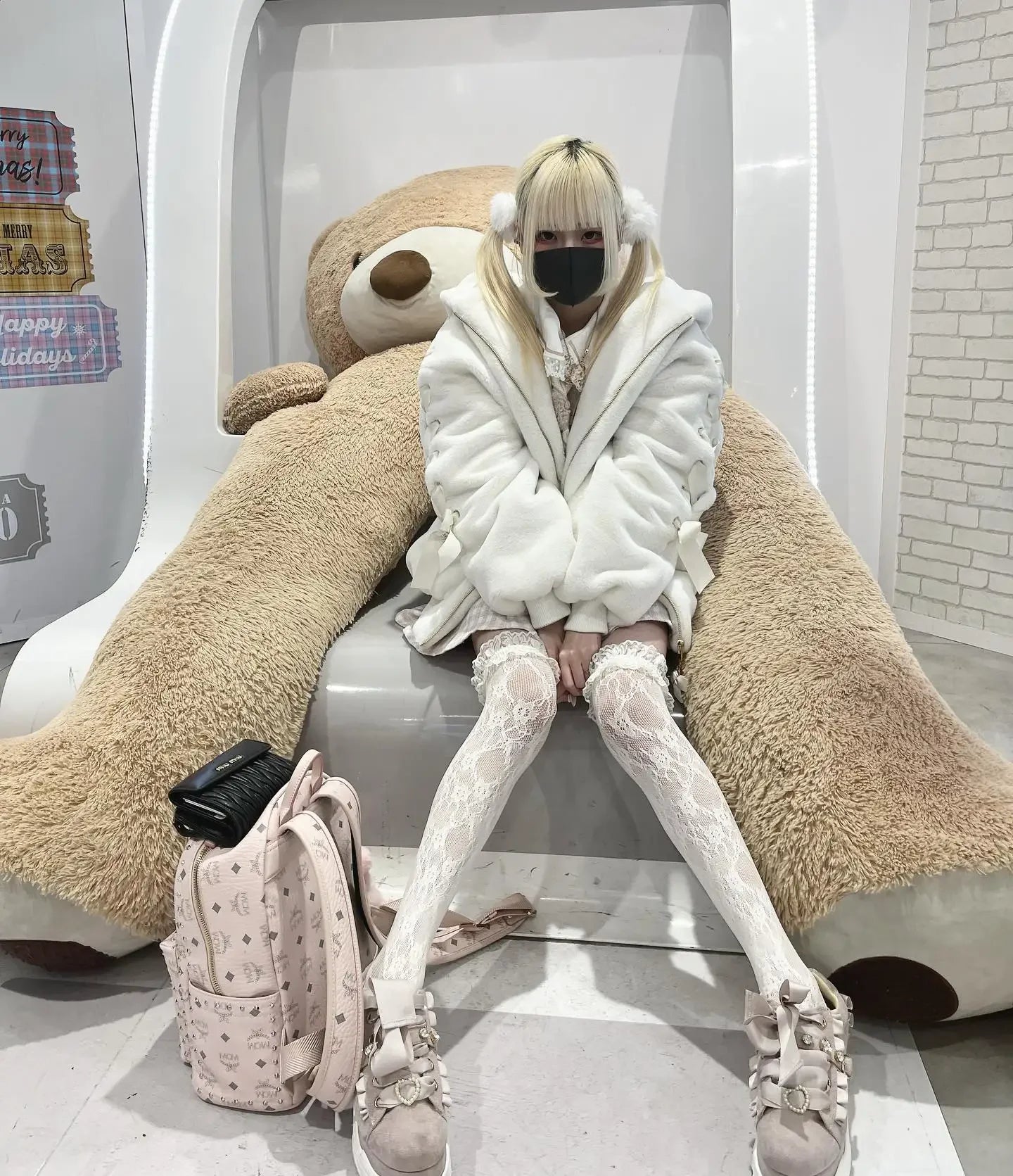 High Quality Japanese Winter New Sweet Cute Mine Cute Rabbit Ear Plush Cotton Coat Jacket Girl Lolita Fur Coats Women Parkas