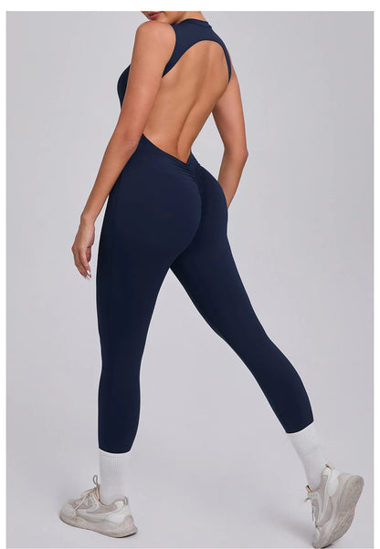 Women's Workout Black Jumpsuit